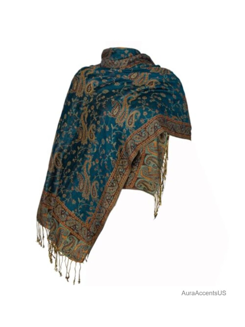 Reversible Paisley Pashmina Shawl Wrap Viscose Acrylic Scarf
